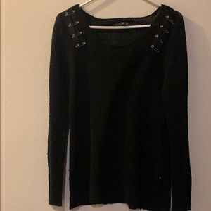 Black distressed sweater